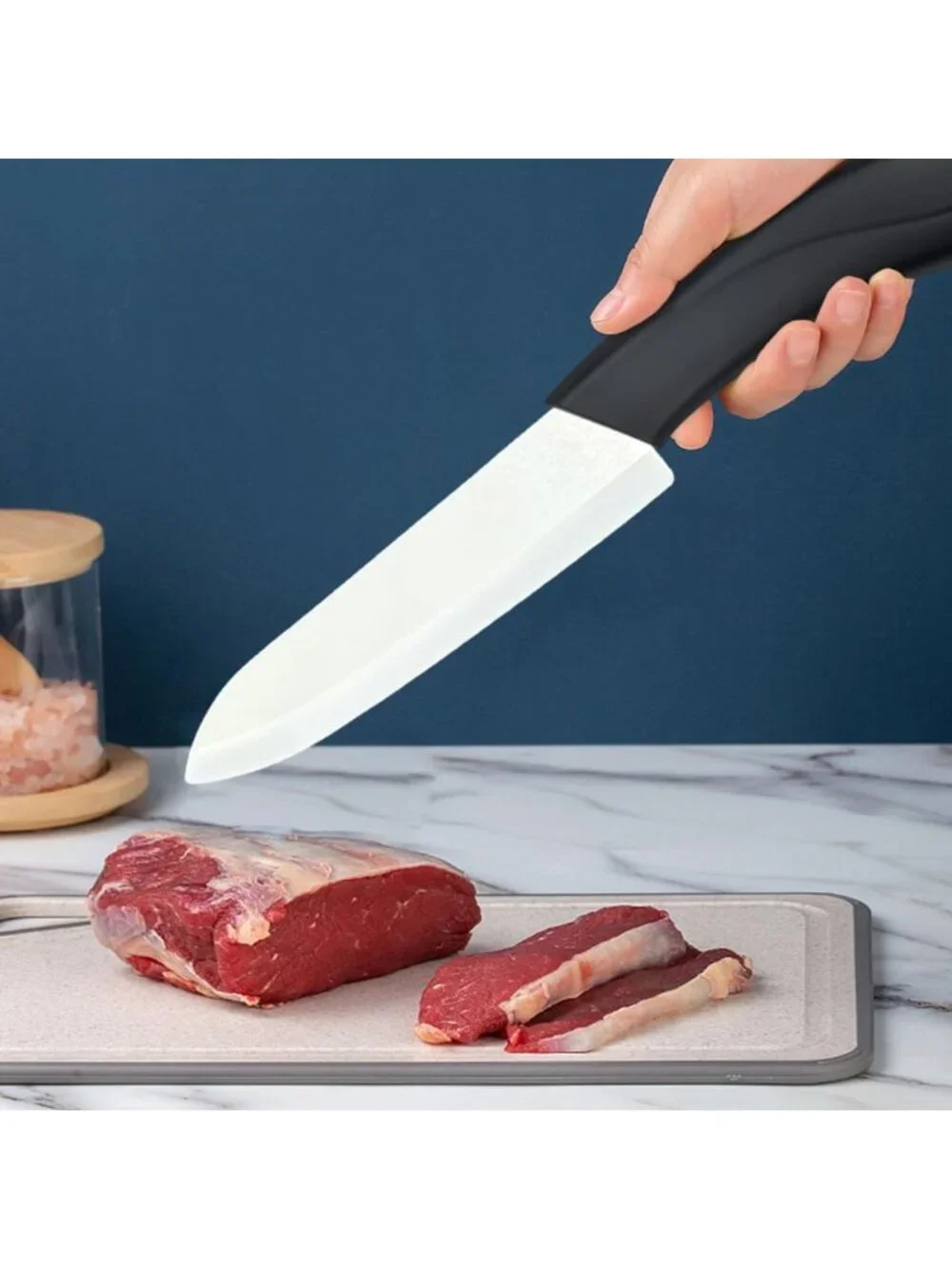6-Piece Ceramic Knife Set with Sheath Covers & Peeler - Kitchen Chef Essentials